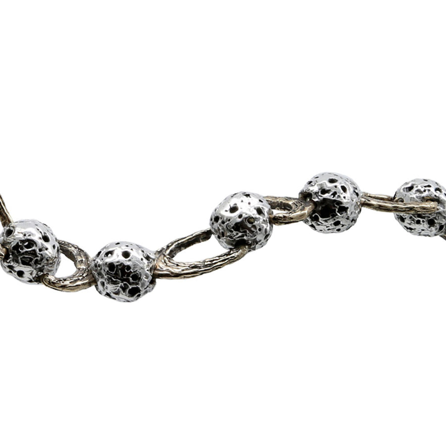 Bracciale snodato Galaxias sfere piccole argento 925 e bronzo - BA138