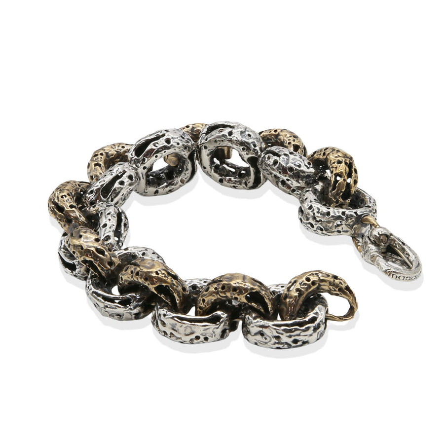 Bracciale  Galaxìas maglie piccole  argento 925 e bronzo -  BA140