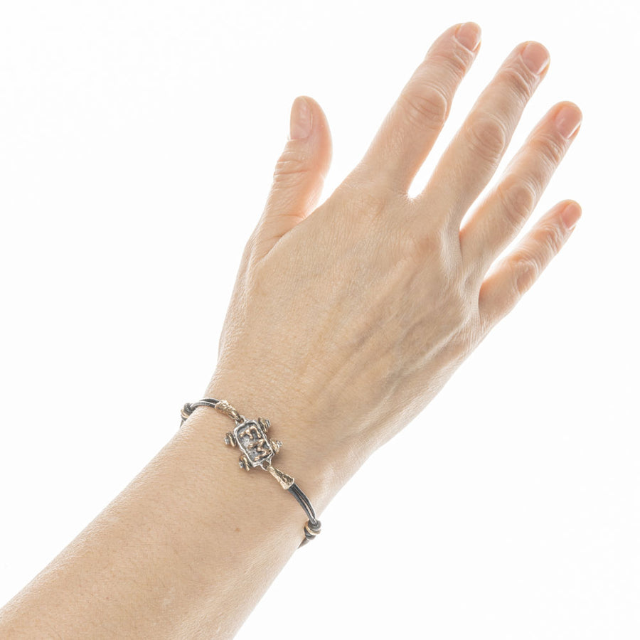 BRACCIALI IN ARGENTO RODIATO CON ANELLO | Novecento 25 Gioielli - Foto 2