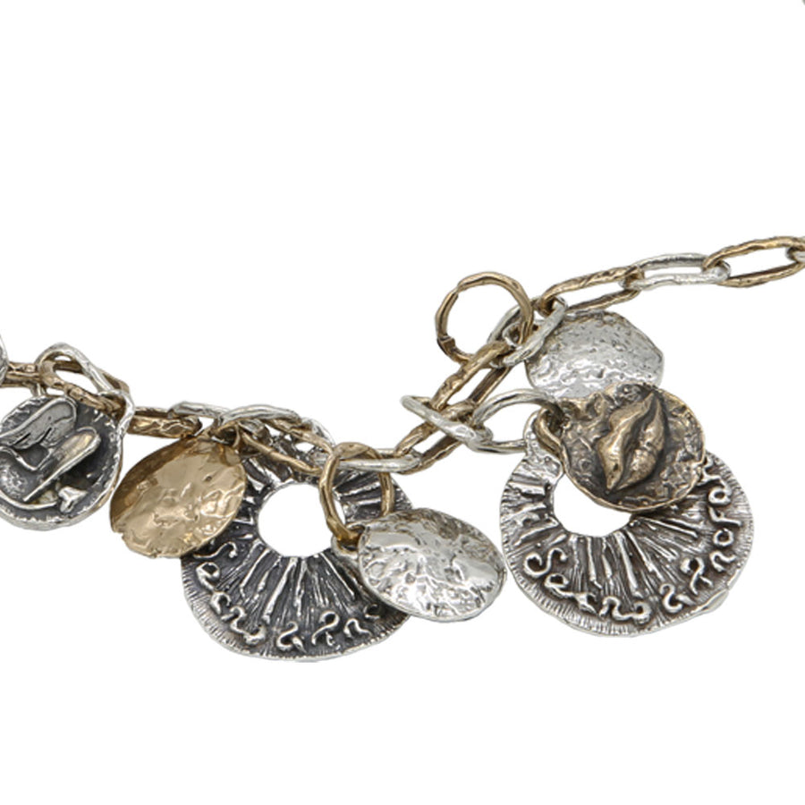 Collier Sacro e profano charms argento 925 e bronzo - CA055a