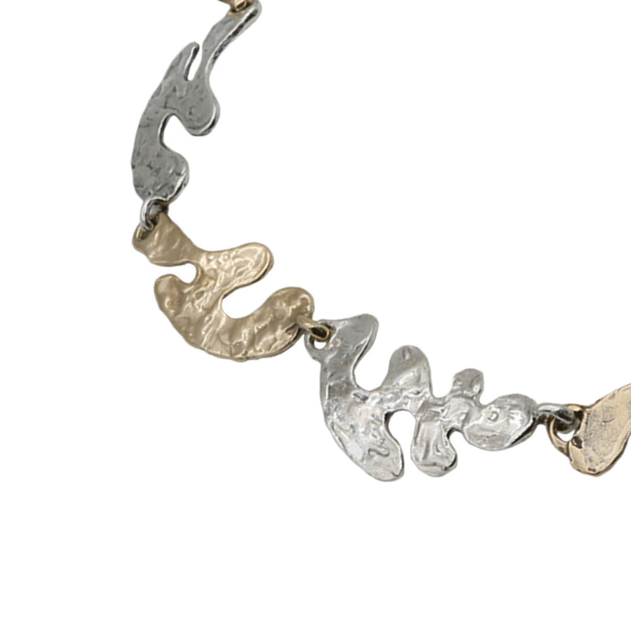 Collana girocollo Puzzle con centrale argento 925 e bronzo -  CA059