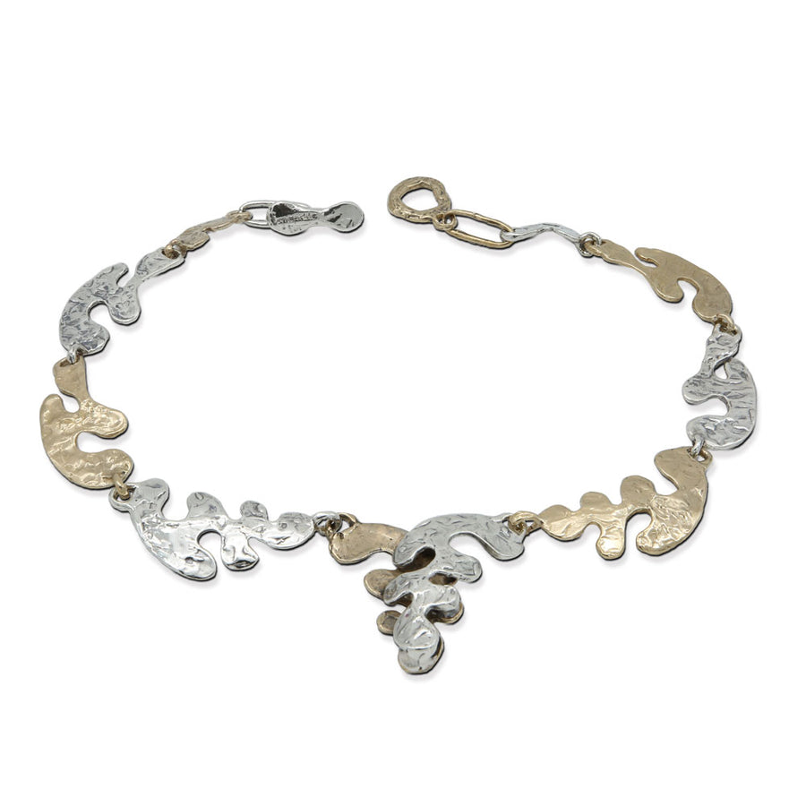 Collana girocollo Puzzle argento 925 e bronzo -  CA059b