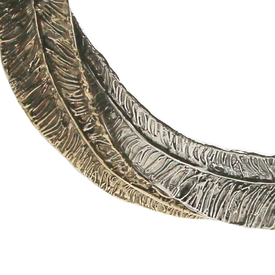 Collier rigido Foglie lunghe argento 925 e bronzo - CA076