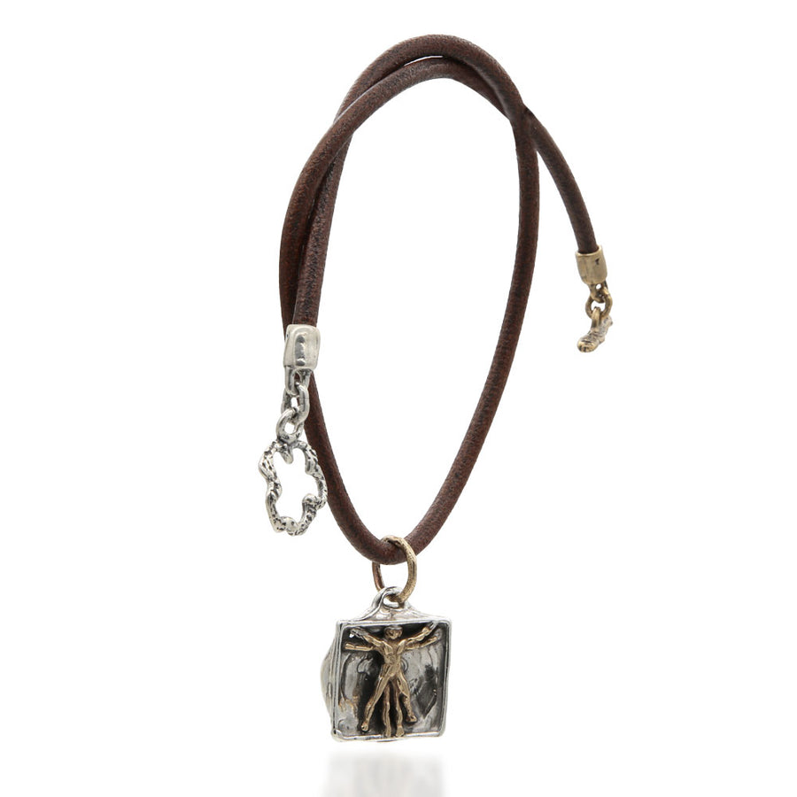 Pendente unisex Vitruviano argento 925 e bronzo  -  CR056