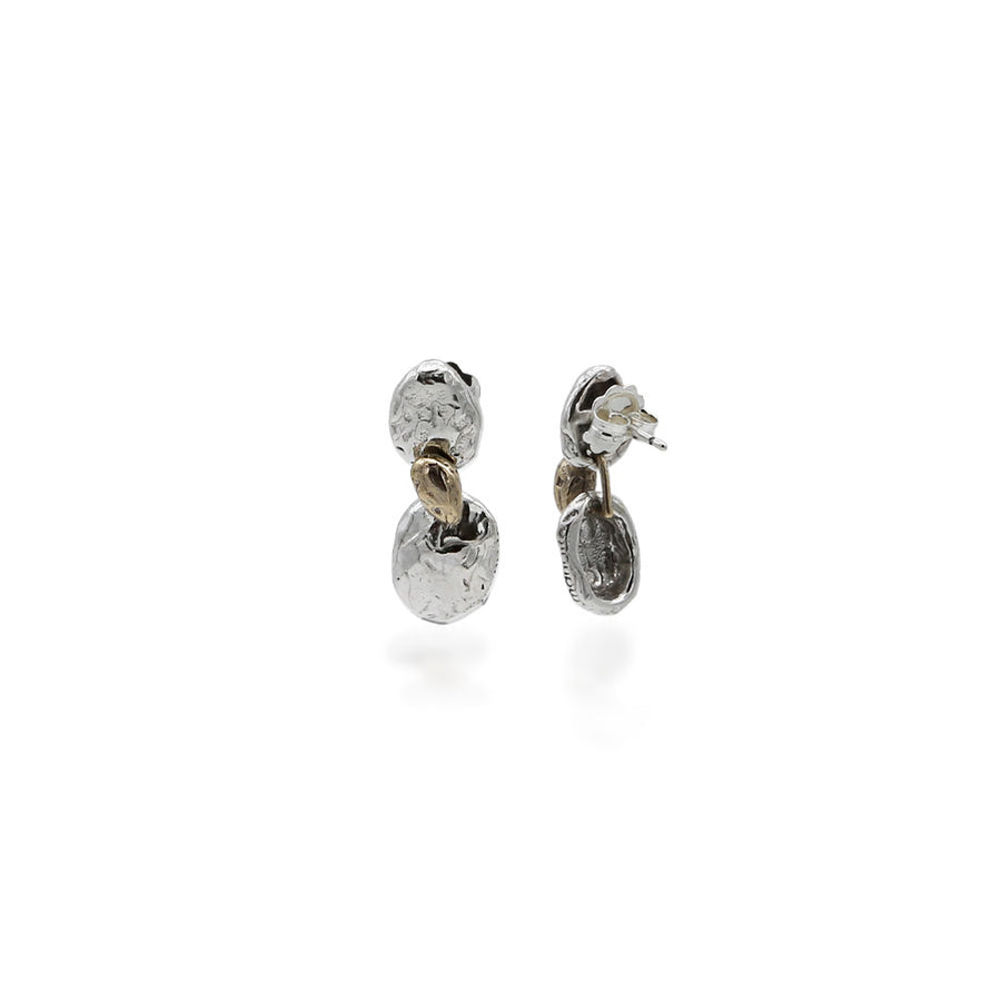 Orecchini pendenti Sassi argento 925 e bronzo - ORA080