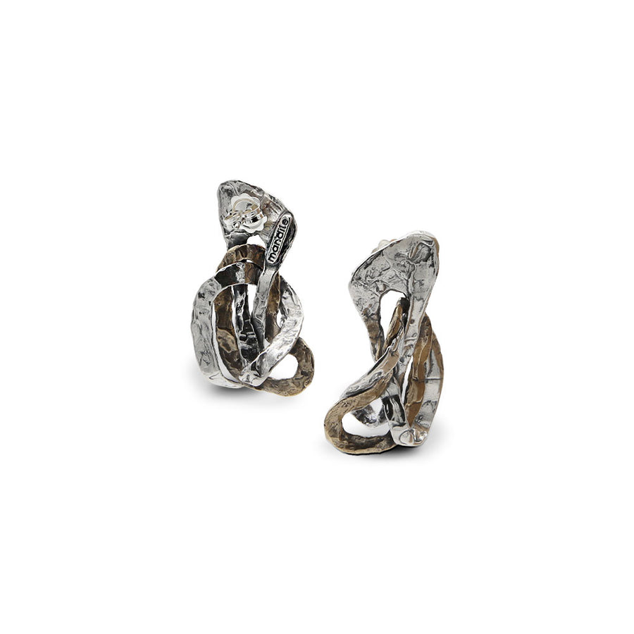 Orecchini pendenti Intrecci Preziosi argento 925 e bronzo - ORA113