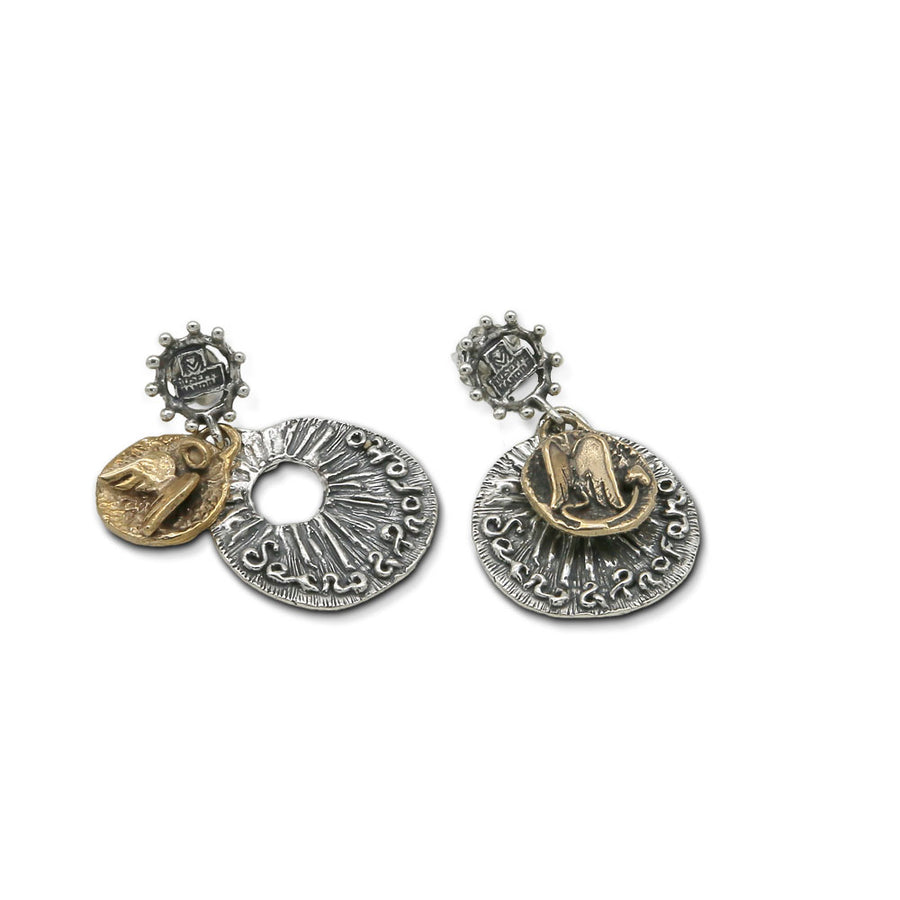 Orecchini pendenti Sacro e Profano argento 925 e bronzo - ORA024