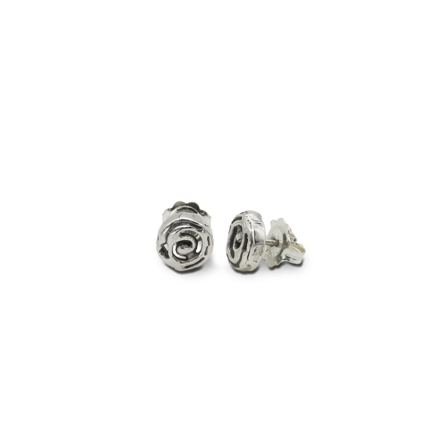 Orecchini bottone unisex Spirale argento 925 - ORA049a