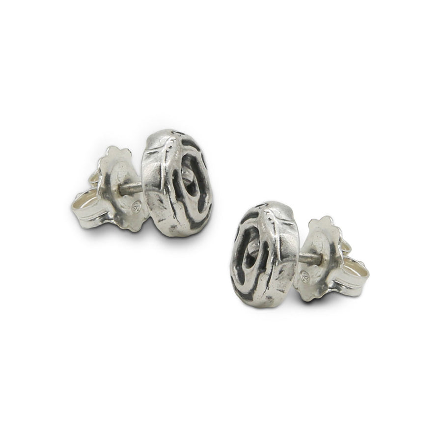 Orecchini bottone unisex Spirale argento 925 - ORA049a