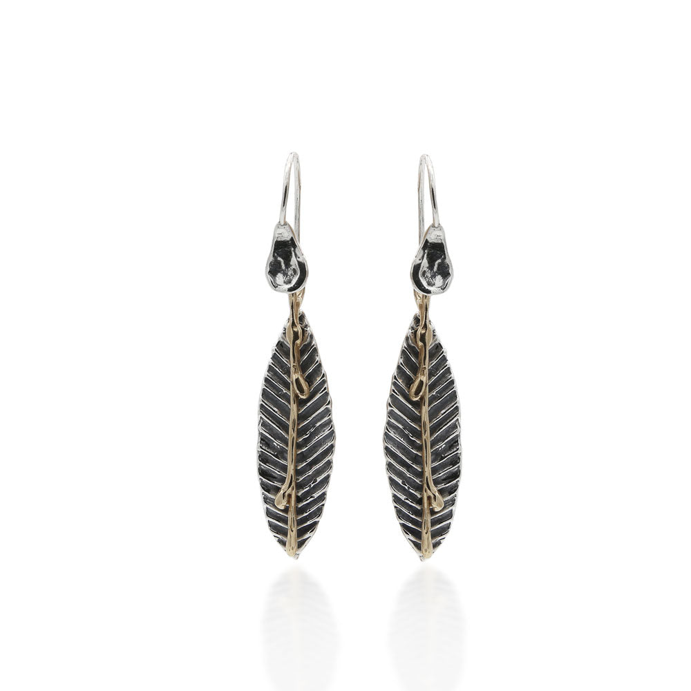 Orecchini in argento Sterling - Foglia d'oliva - Italia Orecchini in argento Sterling - Foglia d'oliva - Italia